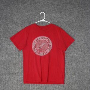 Nike Sporting T Shirt Mens S‎ Red Graphic Tee Loose Fit Swoosh